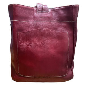 Sundance Genuine Leather Reddish Maroon Convertible Backpack Bag Purse